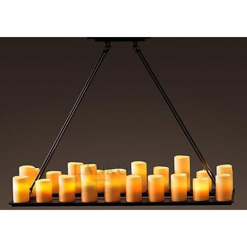Modern new Chinese marble long-shaped restaurant bar candle chandelier American minimalist retro bar front lamp