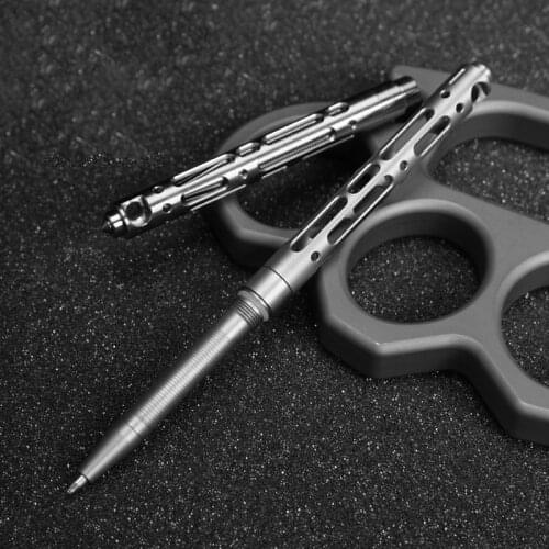 Titanium Alloy Tactical Pen Self Defense Tools With Tungsten Steel Glass Breaker for Camping and Hiking Backpacking