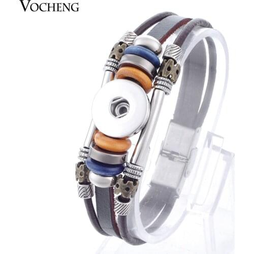 Vocheng Snap Button Jewelry Cow Leather Charm Bracelet Fit 18mm NN-363
