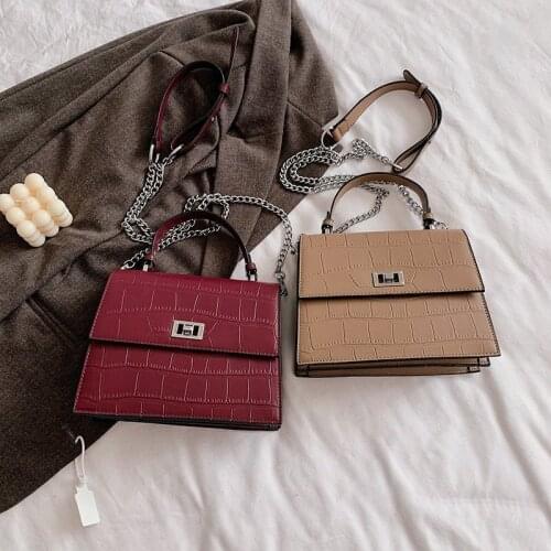 Crocodile Pattern PU Leather Crossbody Bags For Women 2020 Chain Female Shoulder Handbags Mini Purses Travel Cross Body Bag