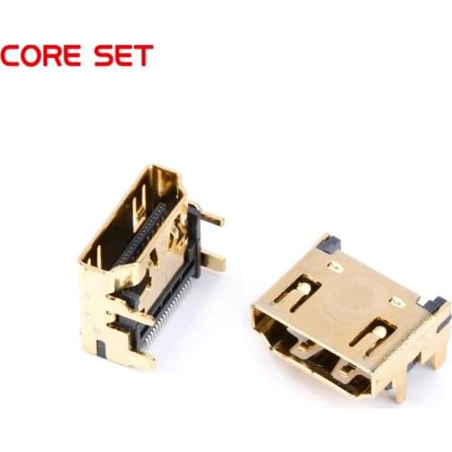 10PCS / 5PCS HDMI-Compatible Female Jack/Socket Connector 19PIN 19P Right Angle SMT SMD 90 Degree Gold-Plated HD 19 PIN