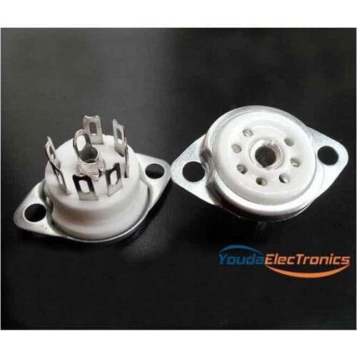 10PCs Silver plated GZC7-F 7pin Vacuum tube socket for 6J1 6J2 2P2 6Z4 6X4 6A2