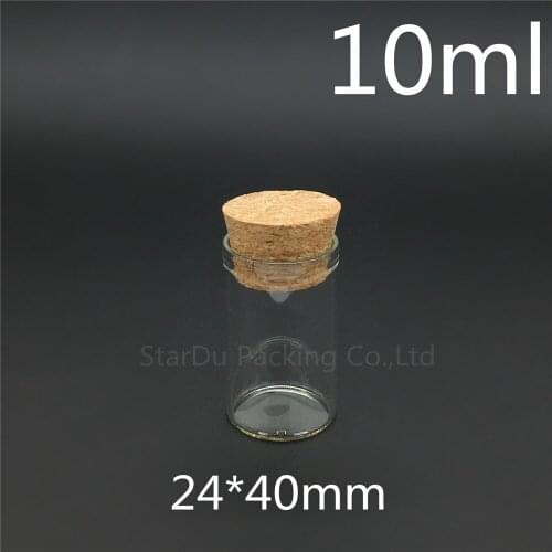 1000pcs/lot 10ml 24*40mm Wishing Glass Bottle with Cork ,High-quality 10cc Glass Vials Display Bottle Wholesale