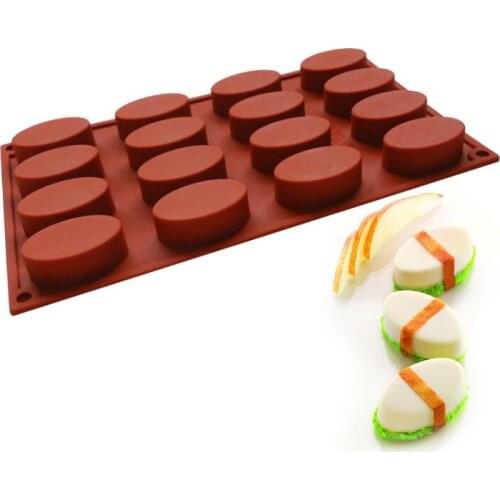12 Cavity Oval Silicone Mold for Soap Cake Bread Cupcake Cheesecake Cornbread Muffin Brownie Ice Cube Pudding Chocolate Mold