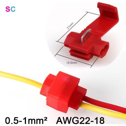 30PCS/40PCS Fast Connector Crimp Insulated Electrical Terminal AWG22-10 Scotch Lock Snap Without Breaking Wire Splice Connecting