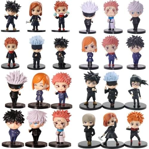 4-8pcs/set Anime Jujutsu Kaisen Gojo Satoru Yuji Itadori Figure Doll Toy Action Figure Yuji Itadori Fushiguro Megumi Model Toys