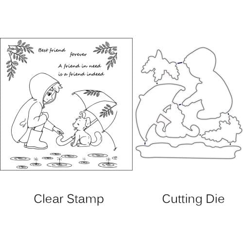 AZSG King Child / Cute Dog Cutting Dies Clear Stamps For DIY Scrapbooking Decorative Card making Crafts Fun Decoration Supplies