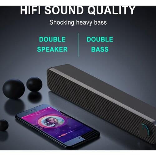 Bluetooth Sound Bar Portable Wireless Stereo 3D Loud Speaker Surround Sound Powerful Home Theater TV SoundBar Speakers Subwoofer