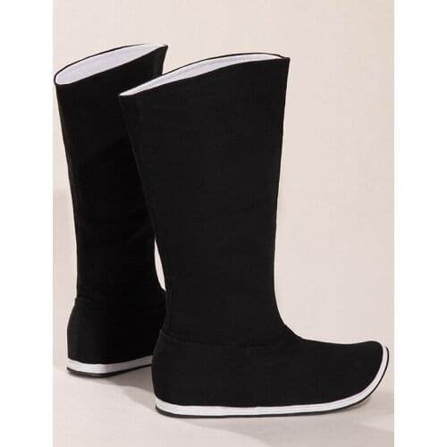 Hanfu Shoes Women Chinese Historical Boots Black Ancient Antique Cloth Hero Shoe for Men Ethnic Style Zapatos De Mujer