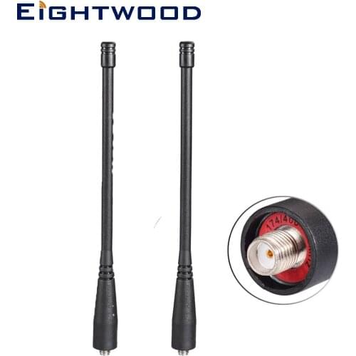 Eightwood 2pcs Dual Band SMA Female Ham Radio UHF/VHF Antenna Aerial for Baofeng UV-82 UV-5R UV-B5 GT-3 BF-F8HP UV-5RA UV-5RE