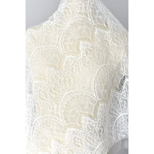 French soft lace wedding dress embroidery high-end fabric dress hollow DIY material skin-friendly