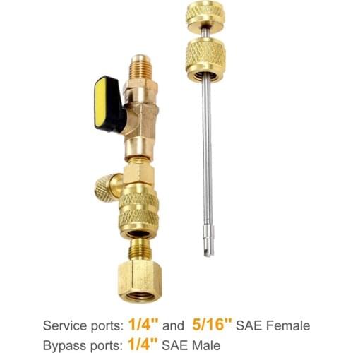 Tool Valve Core Remover with Dual Size SAE 1/4 & 5/16 Port Installer