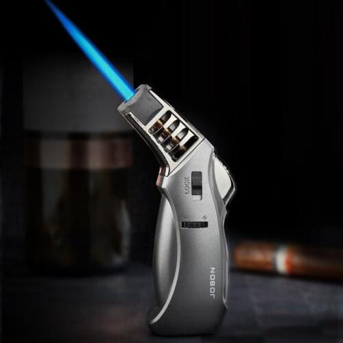 Jobon Matel Lighter Inflatable Gas Butane Spray Gun Windproof Cigar Cigarette Totches Lighters BBQ Kitchen Igniter Ensendedores
