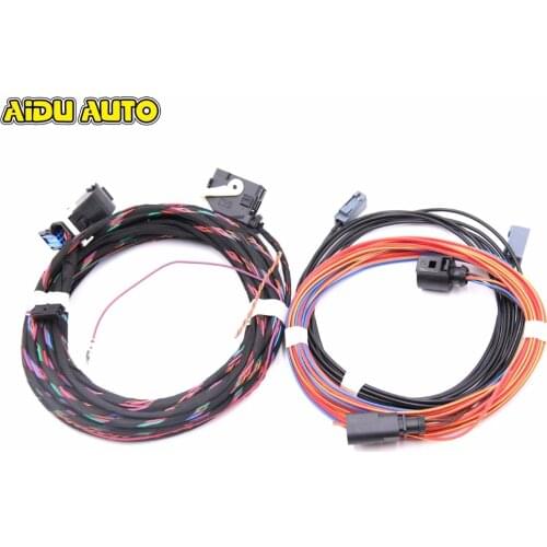 Highline Flip logo Rear Camera Install Wiring Harness cables For VW Passat B7 CC Golf 6