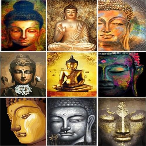 Customize DIY Full Diamond Picture Religion Buddha Figure Painting 5D Rhinestone Dimond Mosaic Embroidery Cross Stitch Art Kits