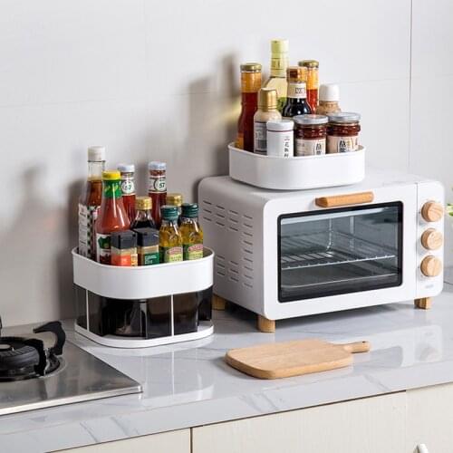 Makeup Storage Box Bathroom Organizer Cosmetic 360° Rotation Shelf Kitchen Seasoning Storage Box Household Bathroom Accessories