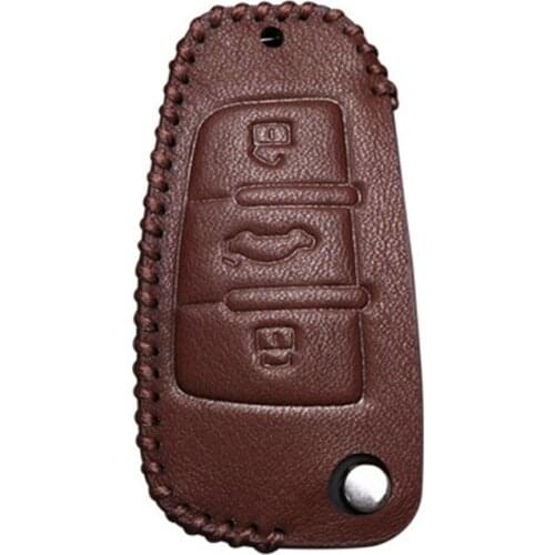 Leather Car Key Cover Case For Audi C5 C6 R8 A1 A3 A4 A5 A6 A7 A8 Q3 Q5 Q7 8L 8P B6 B7 B8 B9 4F RS3 TT 8L 8V S3 A4L 8S A6L ABS