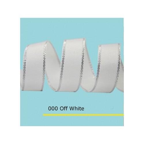 1/4" inch(6mm) Silver Edge Grosgrain Ribbon