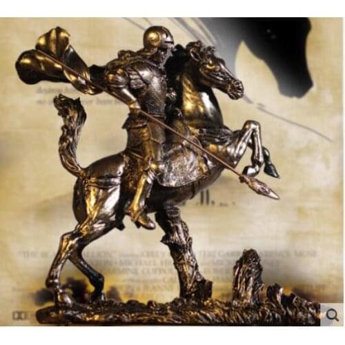 Ancient Greek knights armor model Roman warriors fought horse armor figure Sculpture statue model retro-Roman