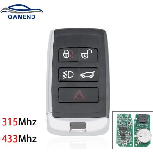 BHKEY Upgraded 315/433Mhz Smart Car Key for Land Rover Discovery Freelander Range Rover Sport Evoque 5 Buttons Car Remote Key