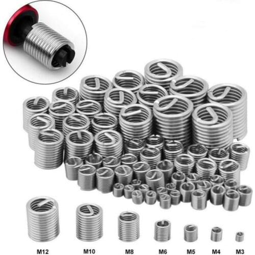 50pcs Home Thread Insert Set Wear Resistance Wire Screw Sleeve Spiral Useful Repair Tool Industrial Stainless Steel Easy Install