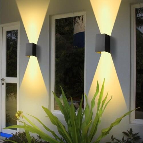 Outdoor LED wall lamp square wall lamp luminescence conversion up and down the stairs corridors aisle wall garden adjustable use