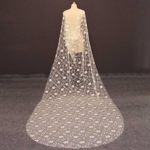 New Champagne Bridal Cape Long Lace Wedding Bolero for Bride Wedding Accessories Shrugs for Women