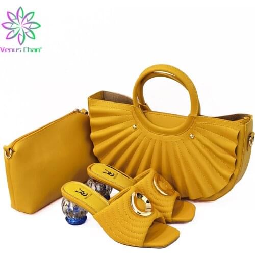 New Fashion Women Shoes and Bags To Match Set Italy Plus Size Shoes Women Heel Party Italian Shoes with Matching Bags for Women