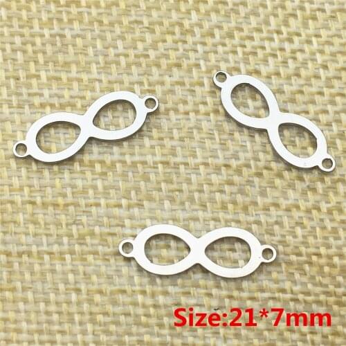 Love True infinite symbol Jewelry Steel infinity Pendant Handmake Jewelry Design 5pcs connector Body Jewelry Making Findings