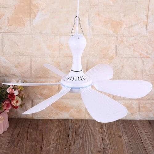 6 Leaves USB Ceiling Canopy Fan Remote Control Timing 4 Speed Hanging Tent Fan V