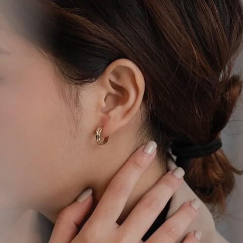 925 Sterling Silver Earring Fashion Wide Side Oval Ear Ring Big Earring OL Temperament Metal Style Woman Girl Ear Jewelry