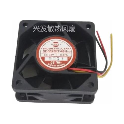 SINWAN SD6025PT-48H DC 48V 0.07A 60x60x25mm 3-wire Server Cooling Fan