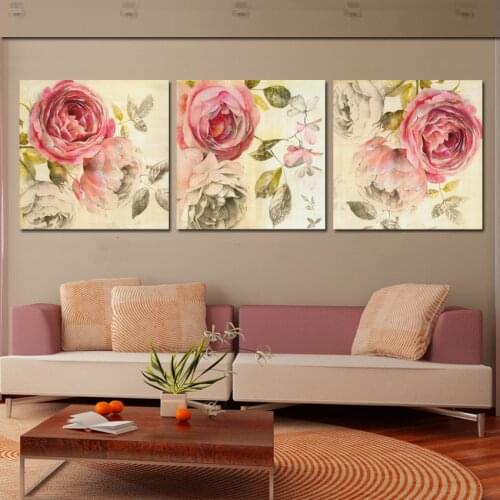 Modern Rose Flower Canvas Painting Prints Home Decor Wall Art Painting Vintage Style Wall Art Picture Unframed