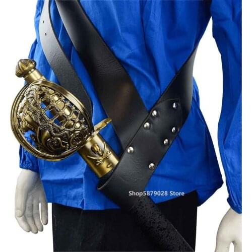 Medieval Sword Belt Waist Sheath Scabbard Frog Holder Adult Men Larp Knight Battle Weapon Costume Rapier Ring Belt Strap Holster