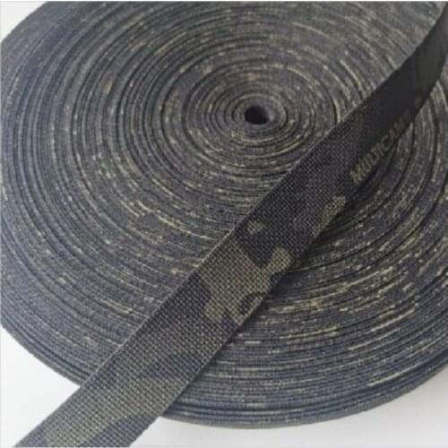 Tactical 1M Length 25mm Black Camouflage Jacquard Ribbon Printed Mcbk DIY Trim
