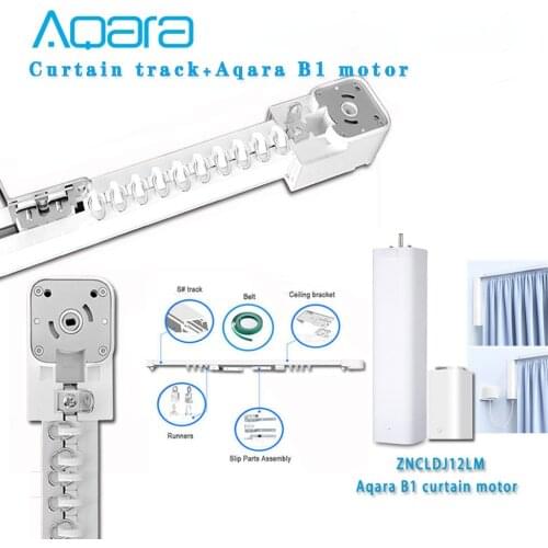 Aqara B1 Smart Curtain Motor with Curtain Track, Aqara Mijia APP Remote Control Timing Motorized Electric Rails System