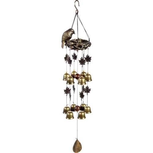 Bird Wind Chimes Vintage Outdoor Windbells 12 Bell Chimes Mama Bird & Baby Bedroom Decoration for Porch Balcony atrapasueños