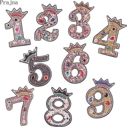 Prajna Embroidered Rhinestone Patch King Crown Letter Beaded Patches For Clothes Stripe Iron Patch Sticker Applique Luxury Badge