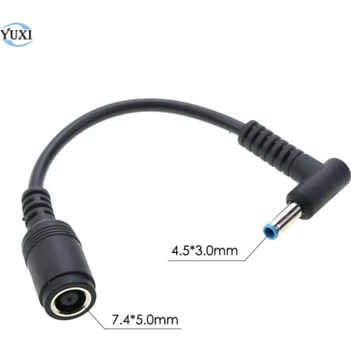 YuXi DC Power Charge Converter Adapter Cable Cord 7.4*5.0 Female to 4.5*3.0 mm Male For HP Laptop