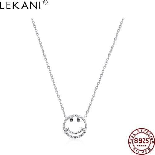 LEKANI 925 Sterling Silver Lovely Smile Pendant Necklace Women Smile Chain Girl Girlfriend Birthday Gift Boutique Jewelry Hot