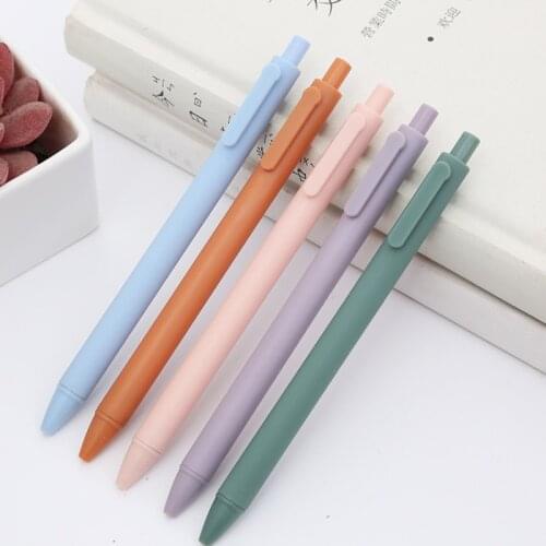 1 Piece Lytwtws Cute Gel Pen Creative Macaron Morandi Color Press Office Gift School Supplies Stationery Kawaii Funny Pens