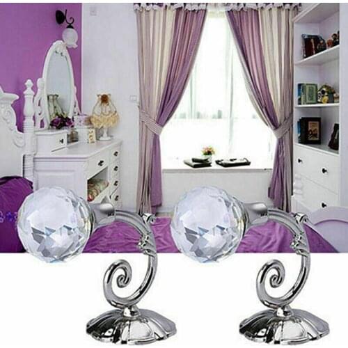 2x Metal Crystal Ball Curtain Tie Backs Door Wall Tassel Hooks Holder Hanger wholesale