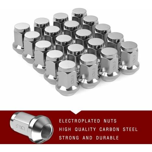 20Pcs Lug Nuts Bulge Acorn 12x1.5 Chrome Wheel Nut Replacement for Ford Fusion Focus Escape Car Accessories