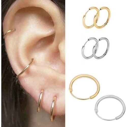 3 Pair/Set Fashion Men Women Simple Round Circle Small Ear Stud Earring Punk Hip-hop Earrings Accessories Jewelry