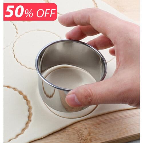 3PCS Stainless Steel Biscuit Mould Portable Round Shape Cake Fondant Mold Kitchen Gadgets Baking Accessories Cookie Cutter