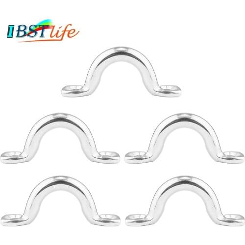 5PCS SS 316 Bimini Boat Top PAD EYE Straps Tie Down Kayak Deck Loops Tie Down Anchor Point footmans loo marine hardware