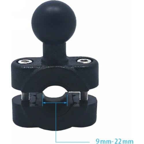 9-22mm Motorcycle Handlebar Rearview Mirror Rail Base Car Headrest Rail Clamp Holder with 1 inch Ball Mount for Gopro Camera