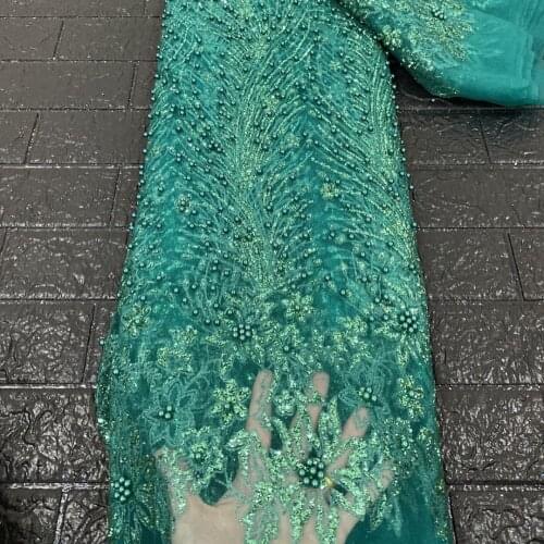 Africa Nigeria Lace Fabric 2020 High quality lace embroidery French tulle lace fabric, ladies dress H39361