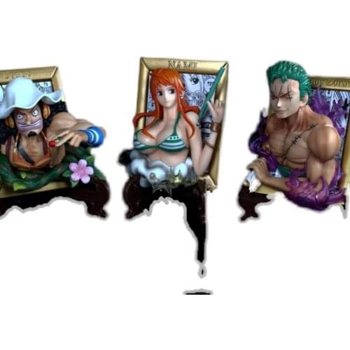 Anime Figure O.n.e.P.i.e.c.e Q Version GK Usopp Zoro Nami Frame Fridge Magnet Box Figure anime figures