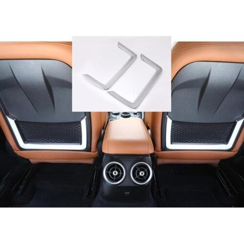 For Alfa Romeo Giulia 2017 ABS Matt Silver Seat Back Frame Cover Trim Auto Parts Car Accessories 2pcs